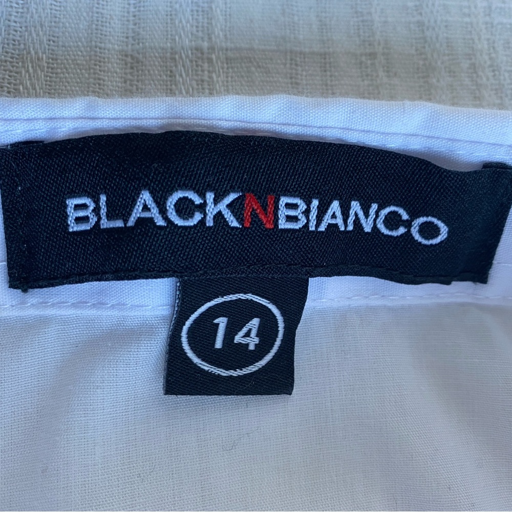 Black n Bianco Long Sleeve White Dress Shirt, Boy's Size 14, Like New - Picture 5 of 7